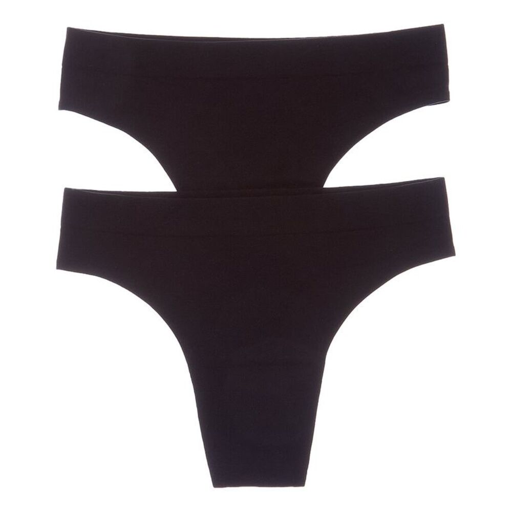Commando® Womens Commando Set Of 2 Ballet Body Thong Panty, Black